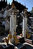 Myanmar - Mandalay, Shwenandaw Kyaung (the Golden Palace) a wonderful example of the Burmese unique teak architecture and wood-carving art. 